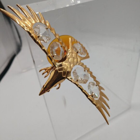 Eagle In Flight Figurine Crystal Gold - Mid Century Modern - Picture 4 of 4